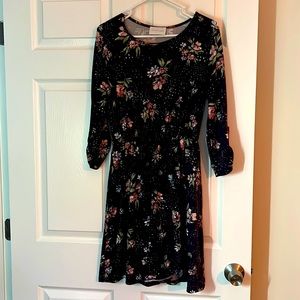 Purple floral skater dress